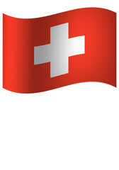 vector illustration of swiss flag red with white cross