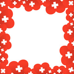 World swiss day, vector illustration with national red flag