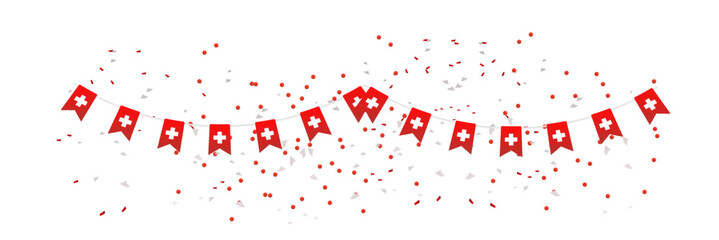 vector illustration of garland with swiss flag  © Anna