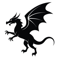 Naklejka premium flying dragon in a Chinese style, isolated on a white background