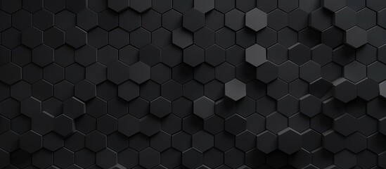 Abstract Geometric Black Hexagon Pattern