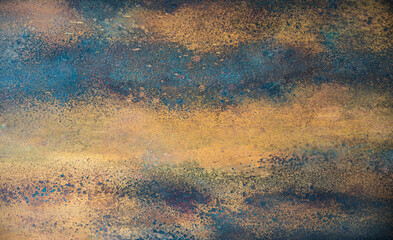 Gold and black abstract painted background making perfect wallpaper