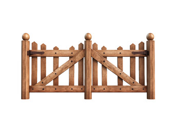 Obraz premium wooden fence isolated on transparent background 