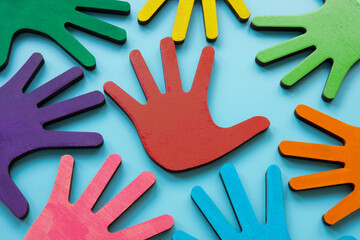 Colored palms symbolizing diversity and inclusion.