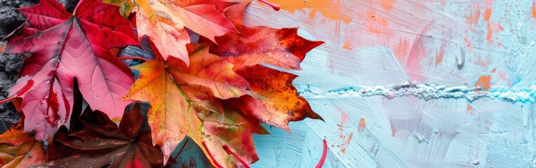 Autumn Splendor in Maple Leaves on White