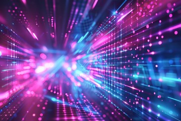 Obraz premium Futuristic neon abstract digital background