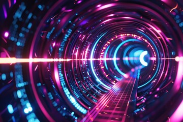 Fototapeta premium Futuristic neon abstract digital background