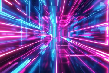 Obraz premium Futuristic neon abstract digital background