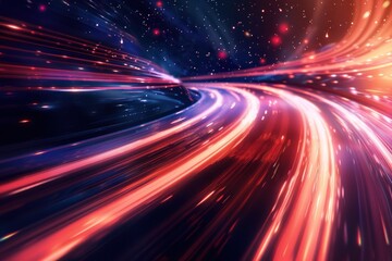 High speed light glare effect in contemporary abstract design showcasing futuristic dynamic movement