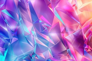Obraz premium Holographic abstract with colorful gradient and geometric texture
