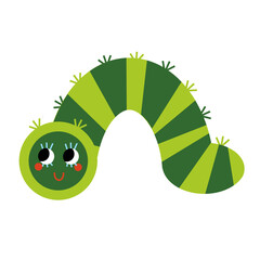 Une petite chenille verte