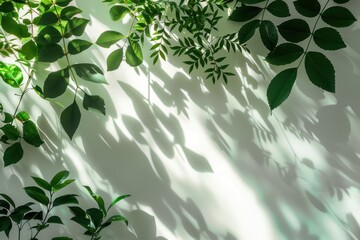 Leaves with shadow wallpaper with copy text space