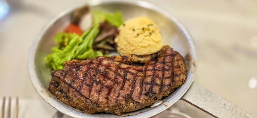 Luxurious glorious sirloin steak dinner with premium sides a feast for the senses along with...