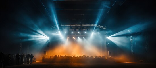 Concert Stage with Fog and Spotlights