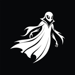 Halloween Ghost Silhouette Vector illustration