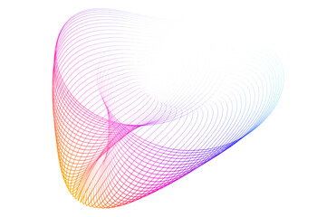 Design elements. Wave of many purple lines circle ring. Abstract vertical wavy stripes on white background isolated. Vector illustration EPS 10. Colorful waves with lines created using Blend Tool