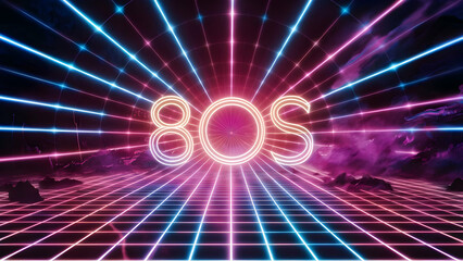 Fototapeta premium Synthwave Metropolis A Neon Laser Journey