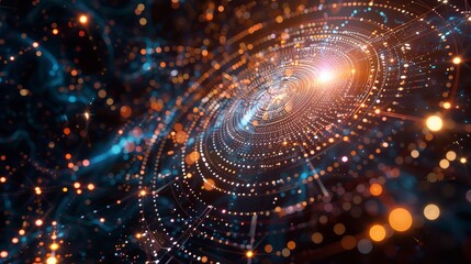 Realistic photo capturing quantum computing constellations in a visually striking display