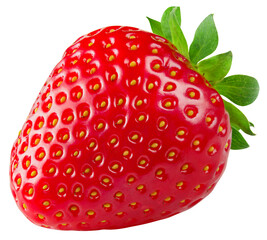 Strawberry on transparent background. PNG format. Strawberry isolated png. Berry with no background. Full depth of field.