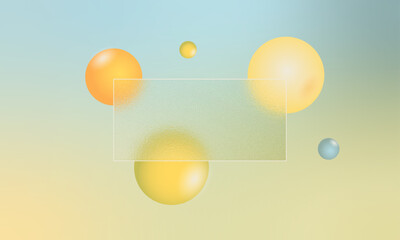 Glassmorphism style background.