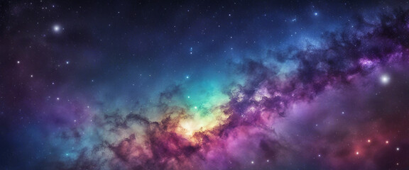 Naklejka premium colourful bright neon Galaxy background wallpaper