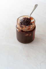 Chocolate Sauce with Cherry Spread in Bowl.