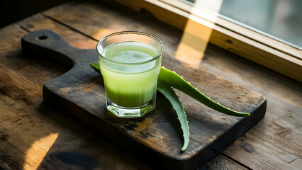 Light & Luscious Aloe Vera on Dark Woodgrain