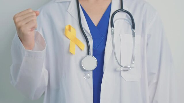 Yellow September, Suicide prevention day, Childhood, Sarcoma, bone and bladder cancer Awareness month, Yellow Ribbon for supporting people life and illness. Healthcare and World cancer day concept