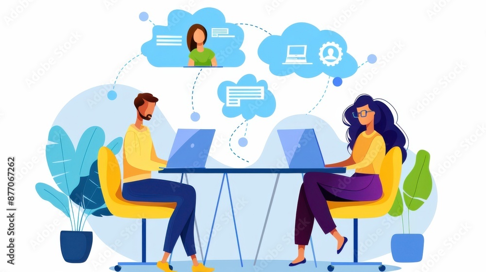 Poster online collaboration with shared documents and editing features, synchronized and effective.