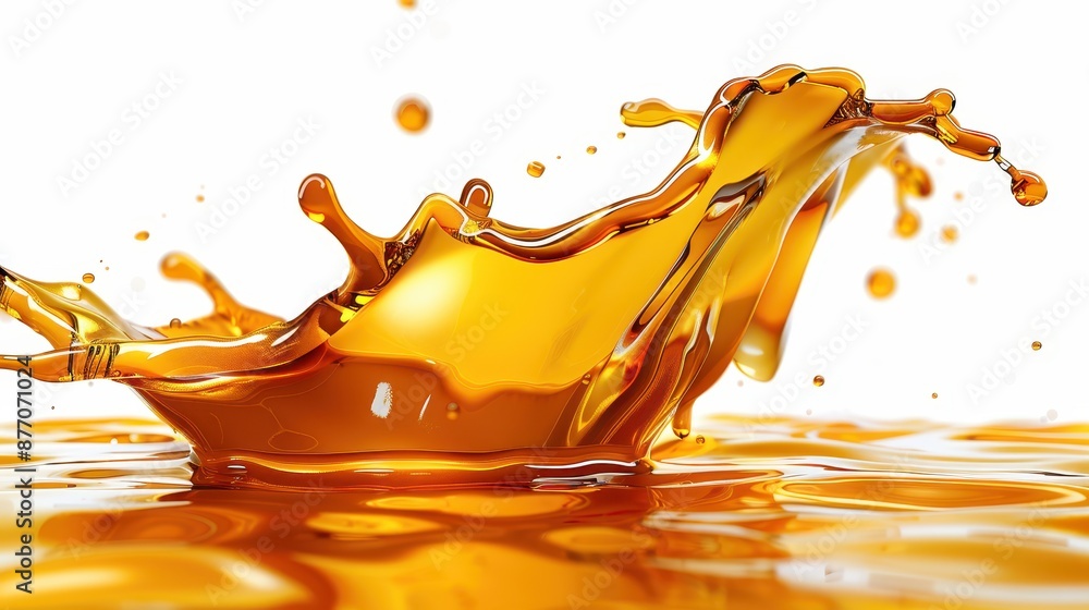 Aufkleber this close-up image captures the energetic splash of golden liquid, with vivid detail showing the dy
