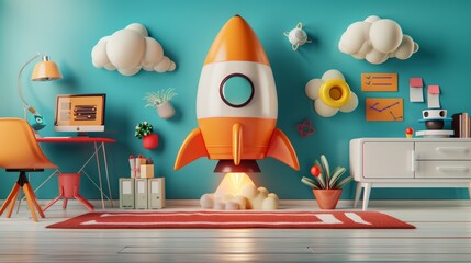 a hyperrealistic wallpaper showcasing the innovative environment of a startup, with elements of research, development, and creative brainstorming, offering ample copy space for text