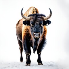 Naklejka premium buffalo on white background, buffalo animal on white