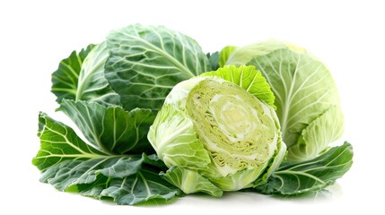 Fototapeta premium Cabbage on white background ,
