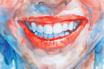 Naklejka premium A photo of a person's face with a happy smile, useful for illustrating articles or blog posts about positive emotions and human expressions