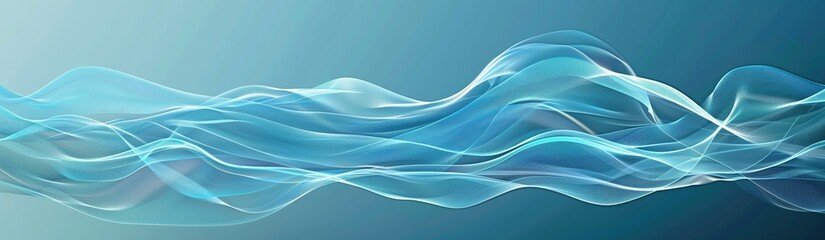 Obraz premium colofull waves lines vector, plain blue background, wallpaper