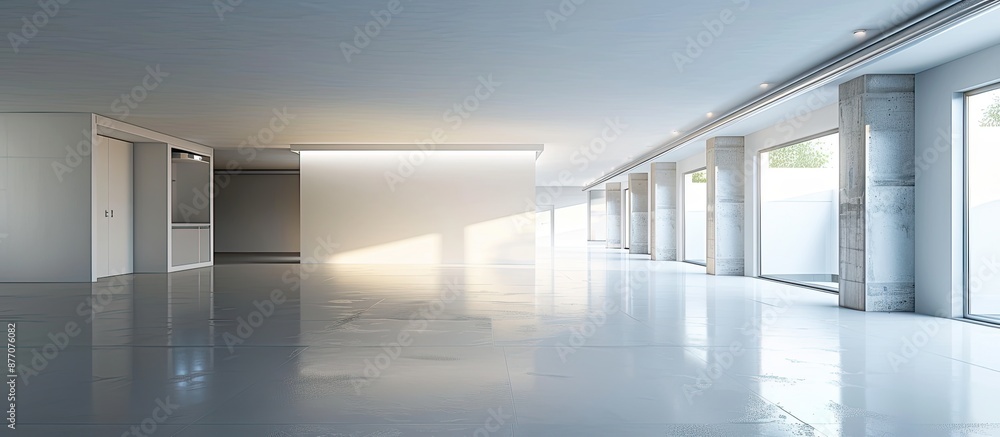 Aufkleber modern apartment with an empty parking garage, ideal for a copy space image.