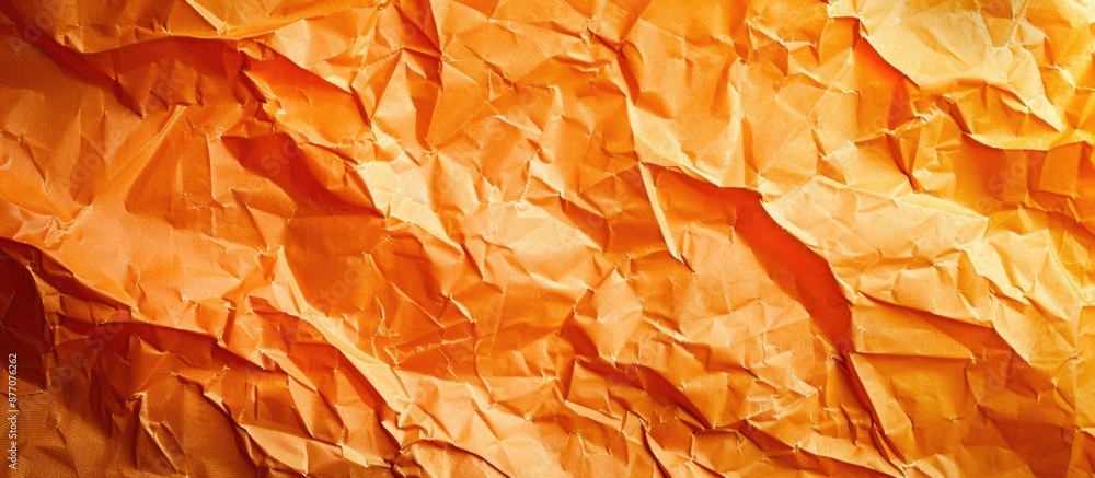 Aufkleber crumpled orange page with a blank area for image placement.