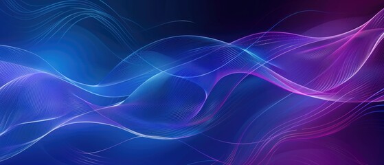 Fototapeta premium colofull waves lines vector, plain blue background, wallpaper