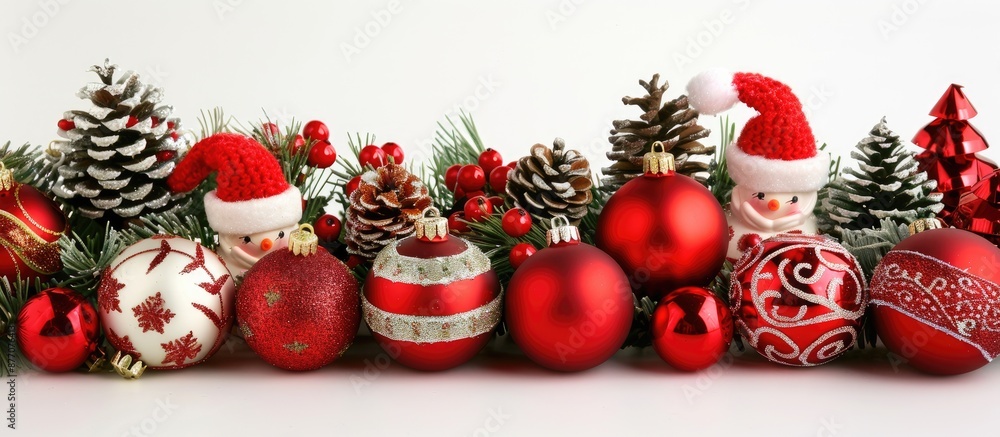 Poster christmas toys with isolated background showcasing ample copy space image.