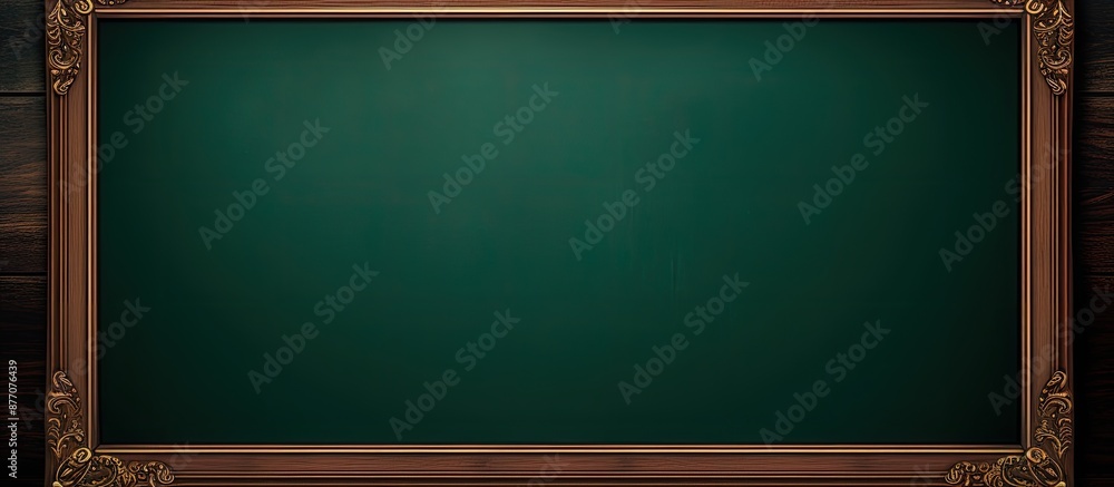 Poster menu board design with a dark green background and frame, suitable for displaying information, with 