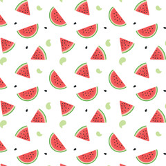 Seamless pattern with watermelon slices. Pattern with watermelon illustration. 