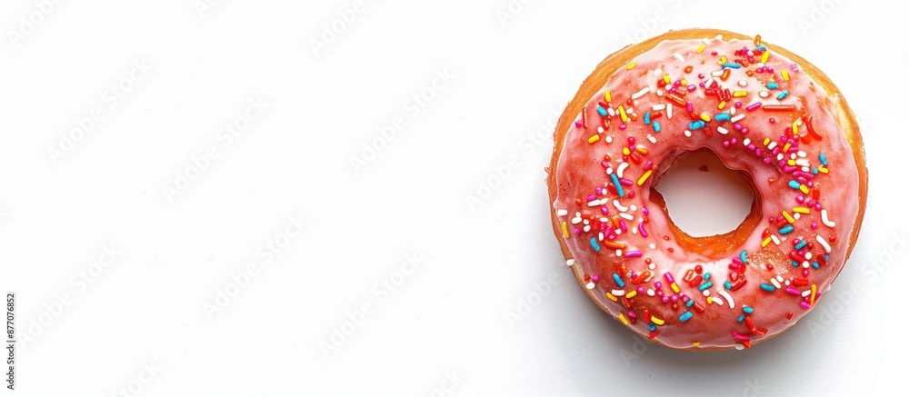 Aufkleber glazed donut on a white background with copy space image.