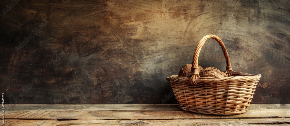 Poster basket with copy space image.