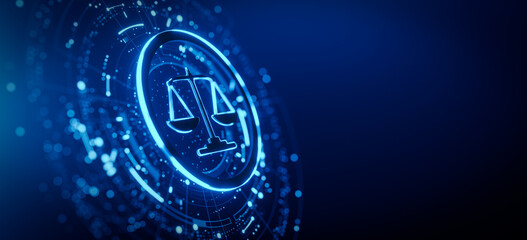 Digital Scales Icon. Legal and Law Concept