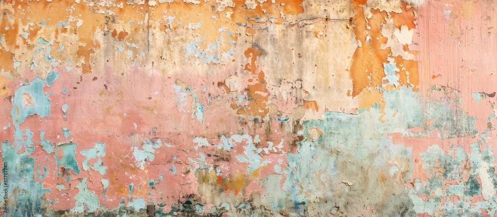 Poster a weathered wall with worn paint and copy space image.