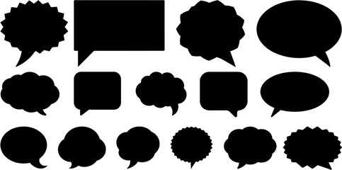 Speech Bubble Collection - Black Silhouette Speech Bubbles 