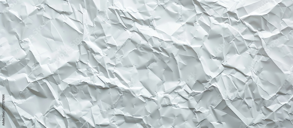 Poster crumpled old white paper texture background with copy space image for text placement.