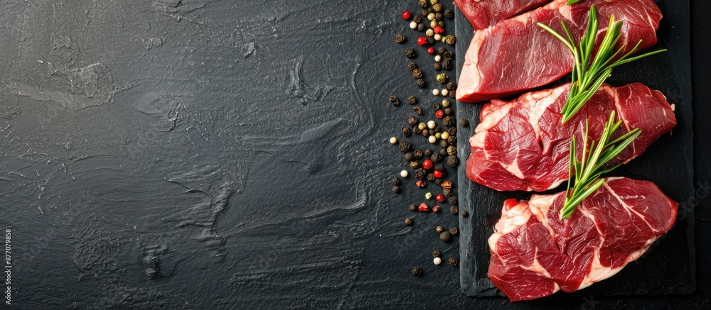 Poster gourmet sliced beef displayed as a copy space image.