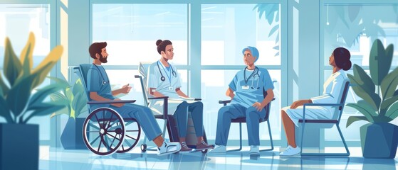 Healthcare worker offering comfort to a patient s family, Healthcare, Supportive care