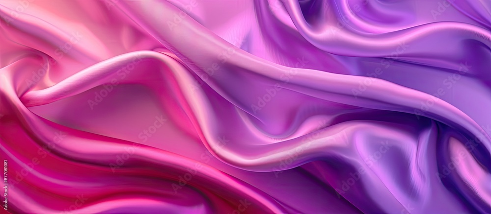Aufkleber Luxurious fuchsia and purple silk satin backdrop featuring soft folds on shiny fabric, offering a wide banner with space for text or design in the image.